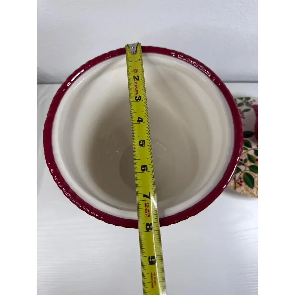 NWT Hobby Lobby Sleigh Bell Bistro Christmas Ceramic Lidded Jar, Cardinal Bird